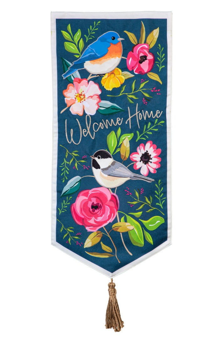 Welcome Home Songbirds Long Garden Flag