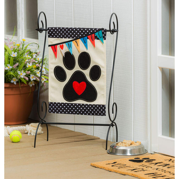 I Love My Dog Garden Flag 2 Sided