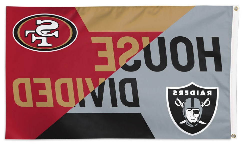 49ers and Raiders Flag 3x5 House Divided Rivalry heartlandflags