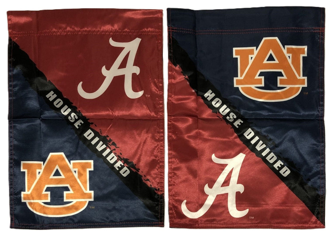 Alabama vs Auburn House Divided Garden Flag 2 Sided Rivalry heartlandflags