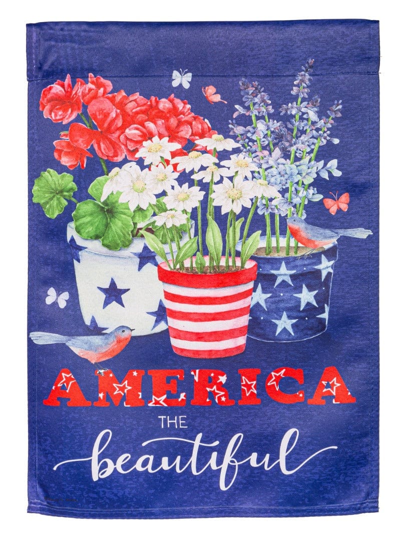 America The Beautiful Patriotic Garden Flag 2 Sided heartlandflags