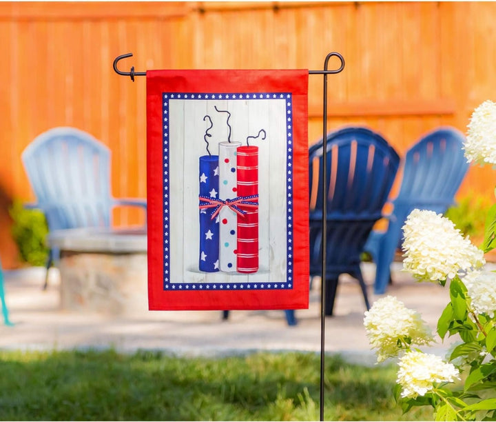 Americana Firecrackers Garden Flag 2 Sided heartlandflags