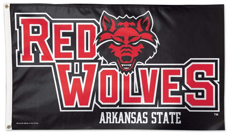 Arkansas State Red Wolves Flag 3x5 Logo heartlandflags