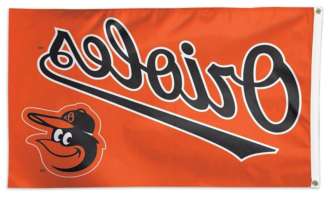 Baltimore Orioles Flag 3x5 Scripted Mascot Orange heartlandflags