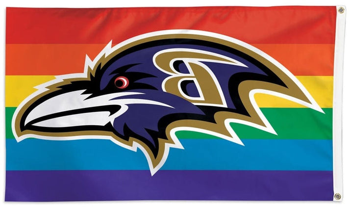 Baltimore Ravens Flag 3x5 Pride Rainbow heartlandflags