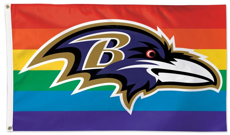 Baltimore Ravens Flag 3x5 Pride Rainbow heartlandflags