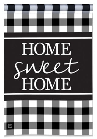 Black & White Check Garden Flag Home Sweet Home heartlandflags