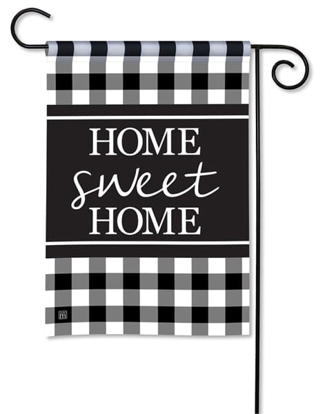 Black & White Check Garden Flag Home Sweet Home heartlandflags