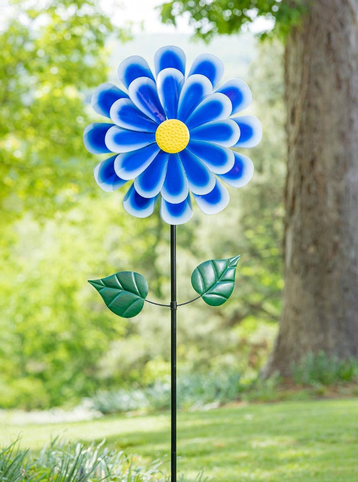 Blue Daisy Wind Spinner 75 Inches Tall heartlandflags