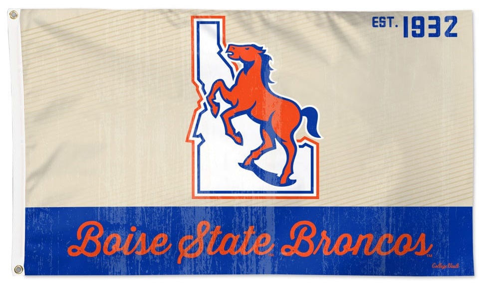 Boise State Broncos Flag 3x5 Retro Logo heartlandflags