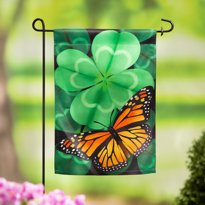 Butterfly Clover Garden Flag 2 Sided heartlandflags