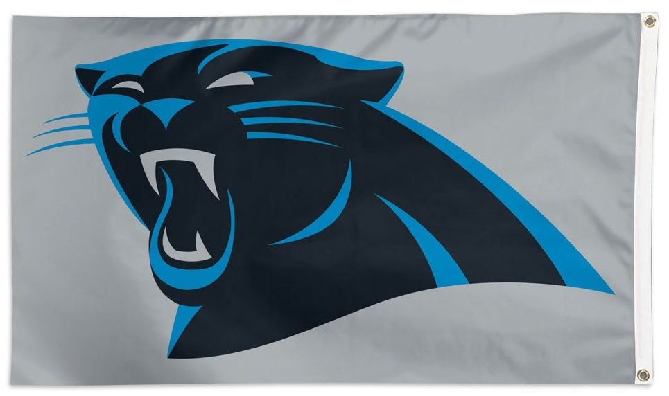 Carolina Panthers Flag 3x5 Logo Grey heartlandflags