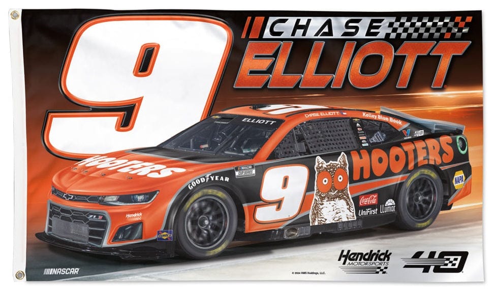 Chase Elliott Flag 3x5 Hooters Race Car 2024 heartlandflags