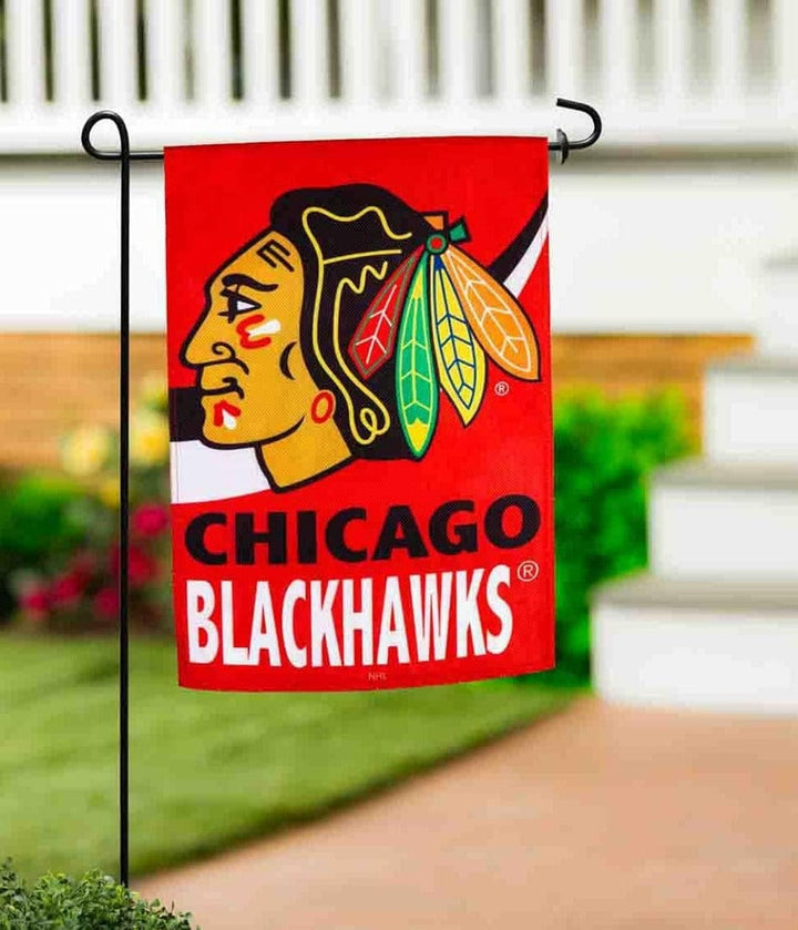 Chicago Blackhawks Garden Flag 2 Sided Burlap heartlandflags