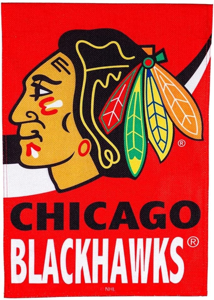 Chicago Blackhawks Garden Flag 2 Sided Burlap heartlandflags