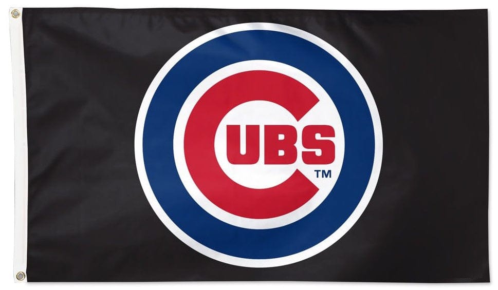 Chicago Cubs Flag 3x5 Logo Black 2 Sided heartlandflags