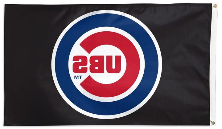 Chicago Cubs Flag 3x5 Logo Black heartlandflags