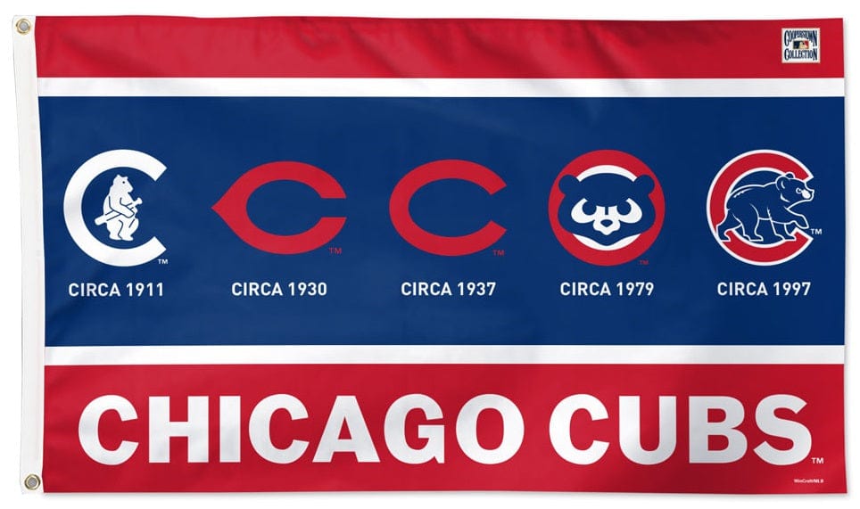 Chicago Cubs Flag 3x5 Logo Evolution heartlandflags