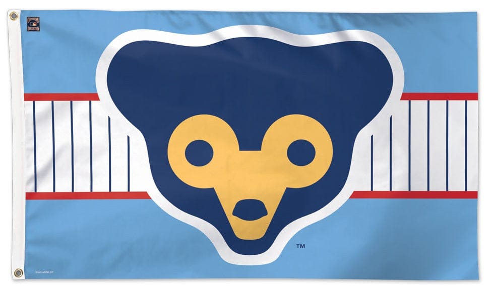 Chicago Cubs Flag 3x5 Thowback Logo Baby Blue heartlandflags