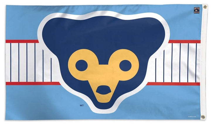 Chicago Cubs Flag 3x5 Thowback Logo Baby Blue heartlandflags