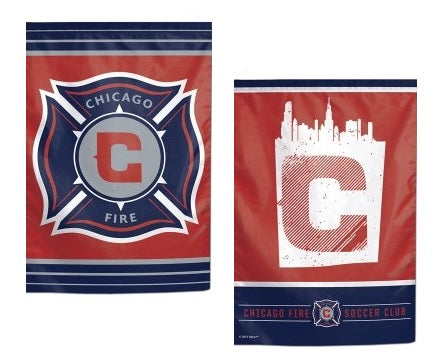 Chicago Fire Garden Flag 2 Sided Logo heartlandflags