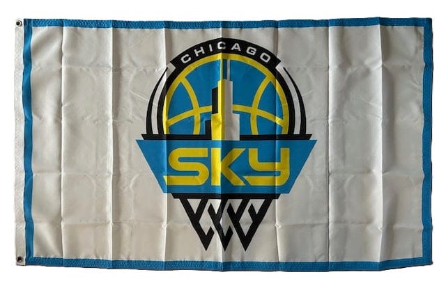 Chicago Sky Flag 3x5 Logo 2 Sided heartlandflags