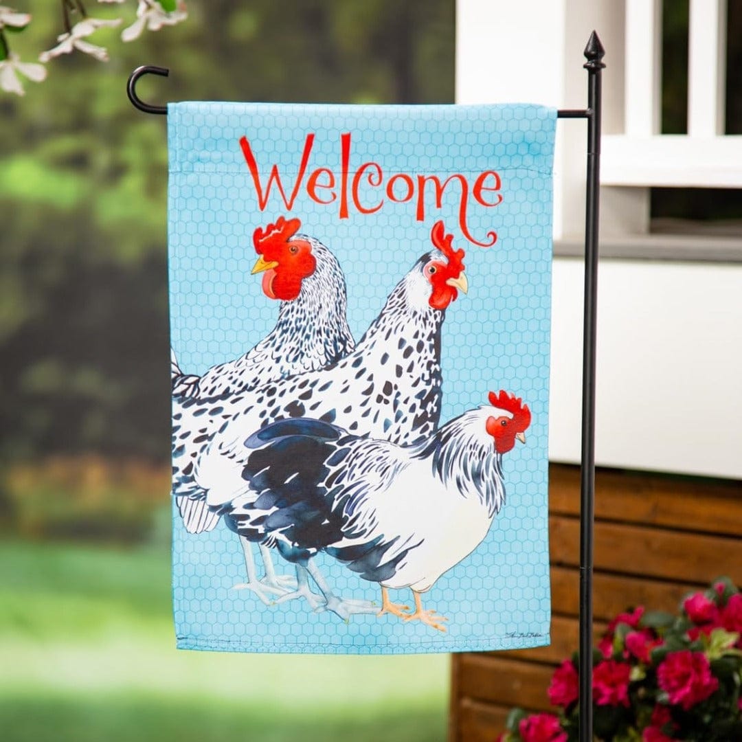 Chickens Garden Flag 2 Sided Welcome heartlandflags