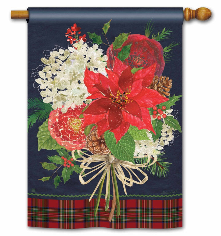 Christmas Bouquet Flag 2 Sided Decorative Banner heartlandflags