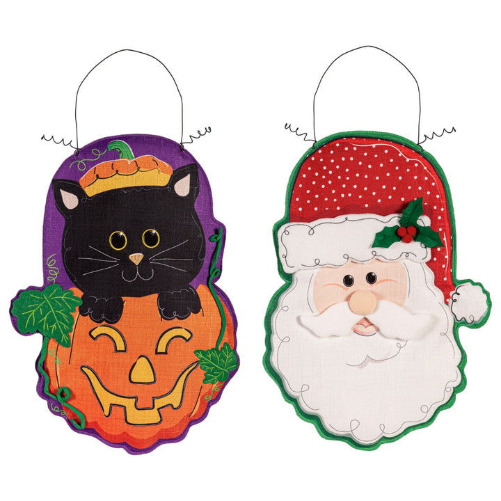 Christmas Santa Halloween Cat Door Decoration heartlandflags