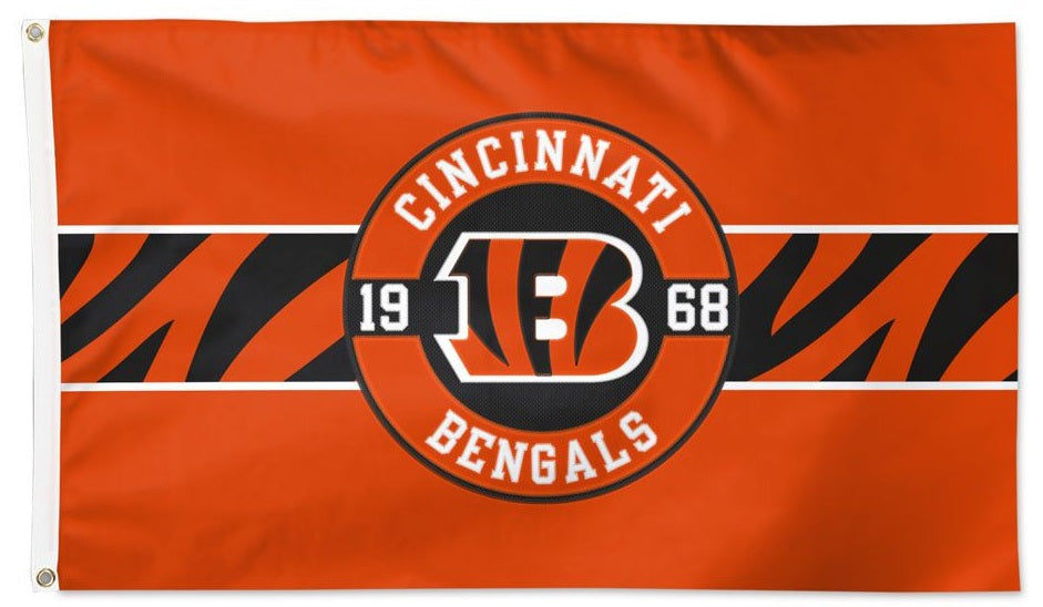 Cincinnati Bengals Flag 2 Sided Applique 3x5 heartlandflags