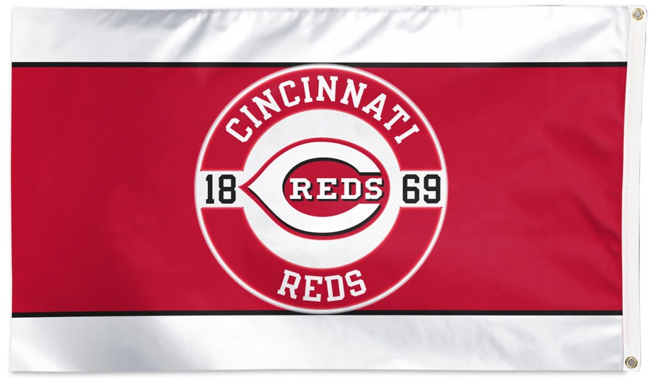 Cincinnati Reds Embroidered Flag 2 Sided 3x5 heartlandflags