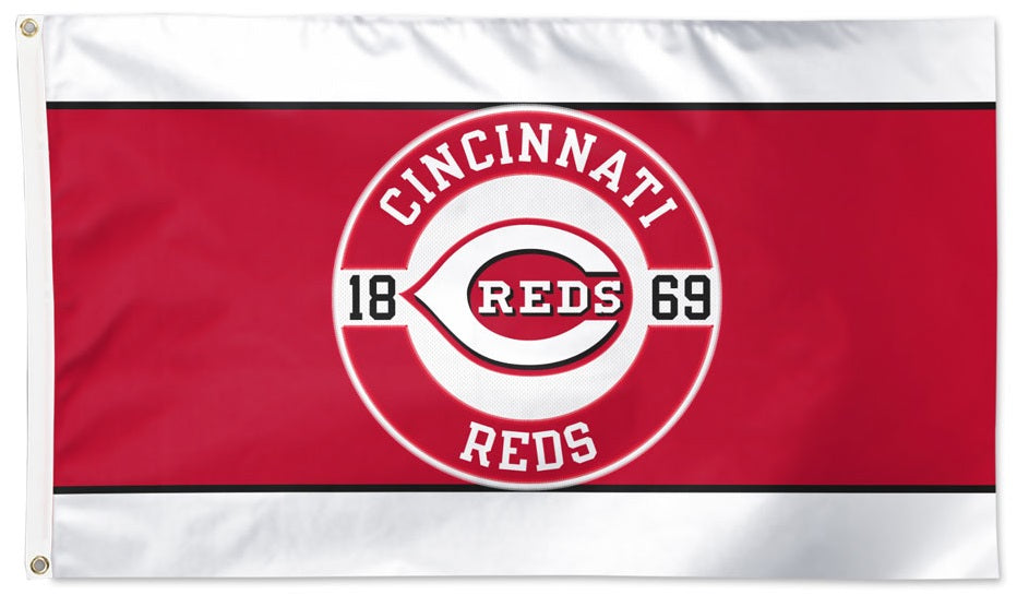 Cincinnati Reds Embroidered Flag 2 Sided 3x5 heartlandflags