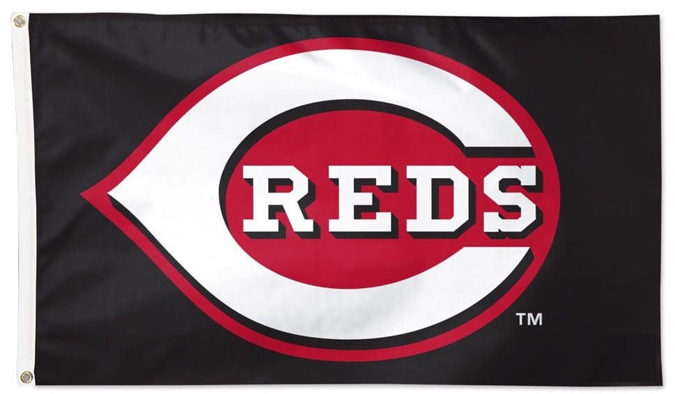 Cincinnati Reds Flag 3x5 Black 2 Sided heartlandflags