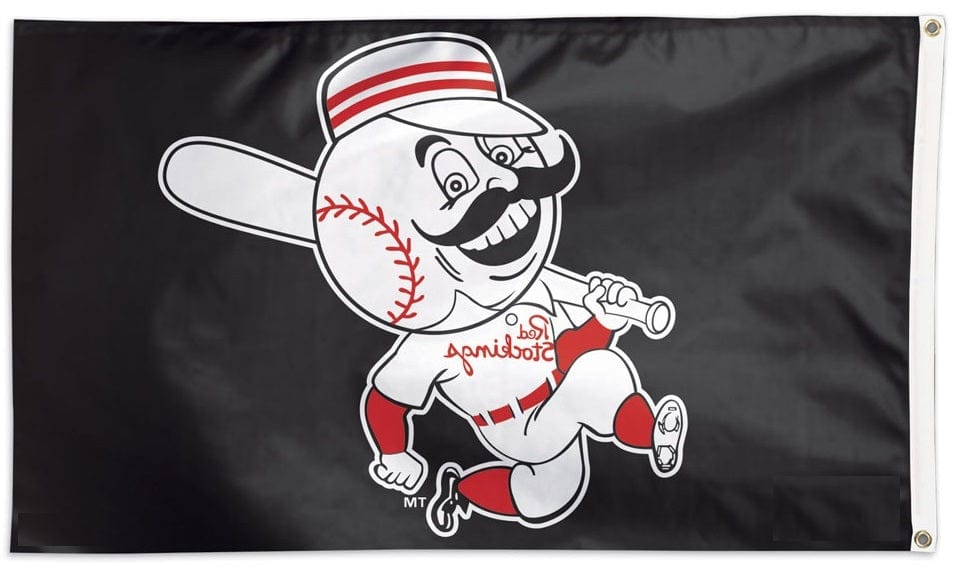 Cincinnati Reds Flag 3x5 Cooperstown Logo Black heartlandflags