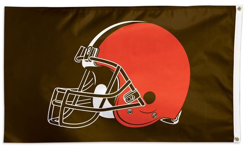 Cleveland Browns Flag 3x5 Helmet on Brown heartlandflags