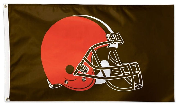 Cleveland Browns Flag 3x5 Helmet on Brown heartlandflags