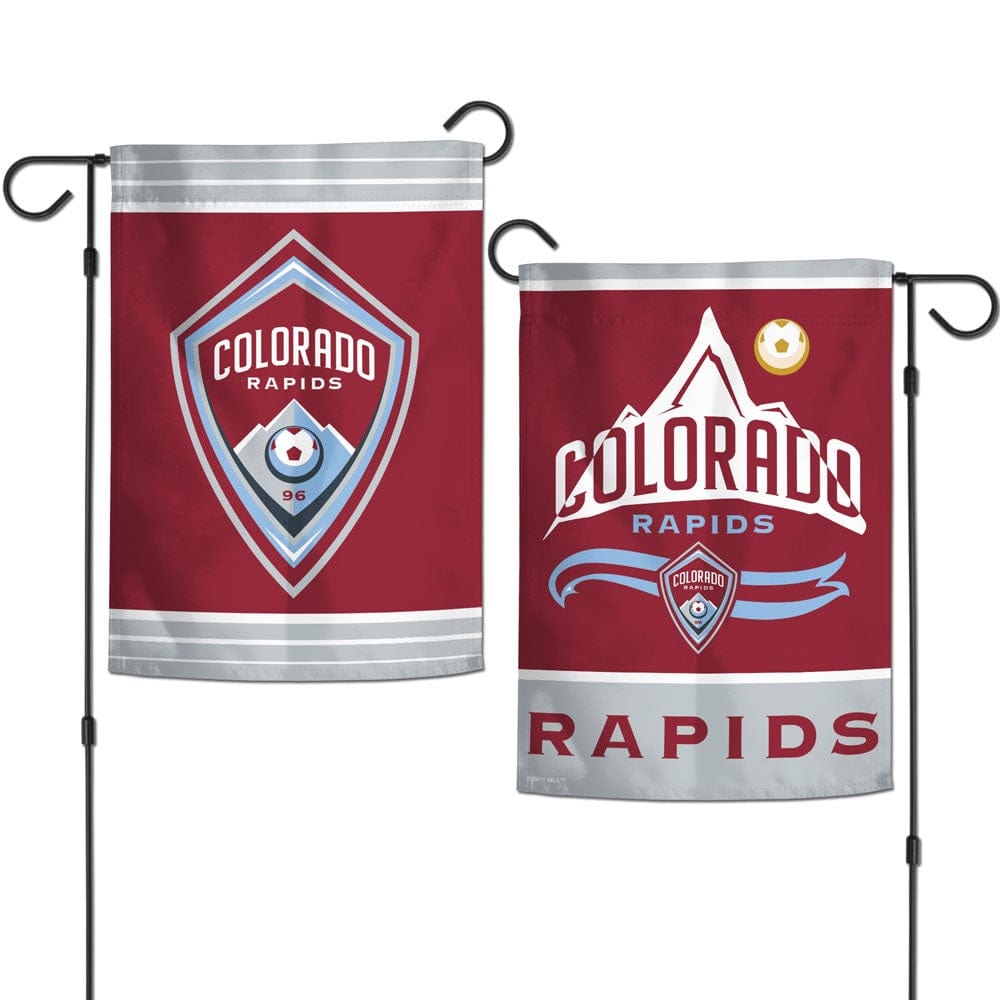 Colorado Rapids Garden Flag 2 Sided Double Logo heartlandflags