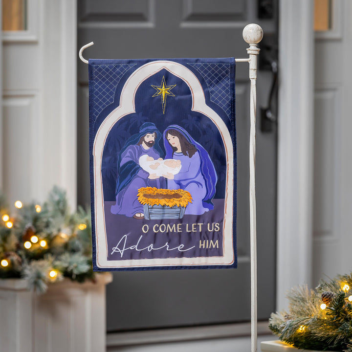 Come Let Us Adore Him Christmas Garden Flag 2 Sided heartlandflags