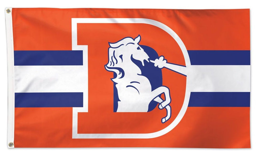 Denver Broncos Flag 2 Sided 3x5 Retro Logo heartlandflags