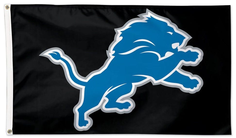 Detroit Lions Flag 3x5 Black 2 Sided heartlandflags