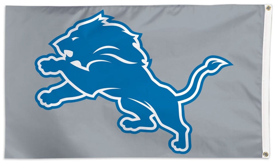 Detroit Lions Flag 3x5 Silver Logo Single Sided heartlandflags