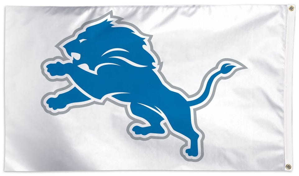 Detroit Lions Flag 3x5 White Single Sided heartlandflags