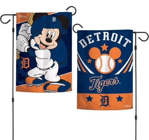 Detroit Tigers Garden Flag 2 Sided Mickey Mouse Disney heartlandflags