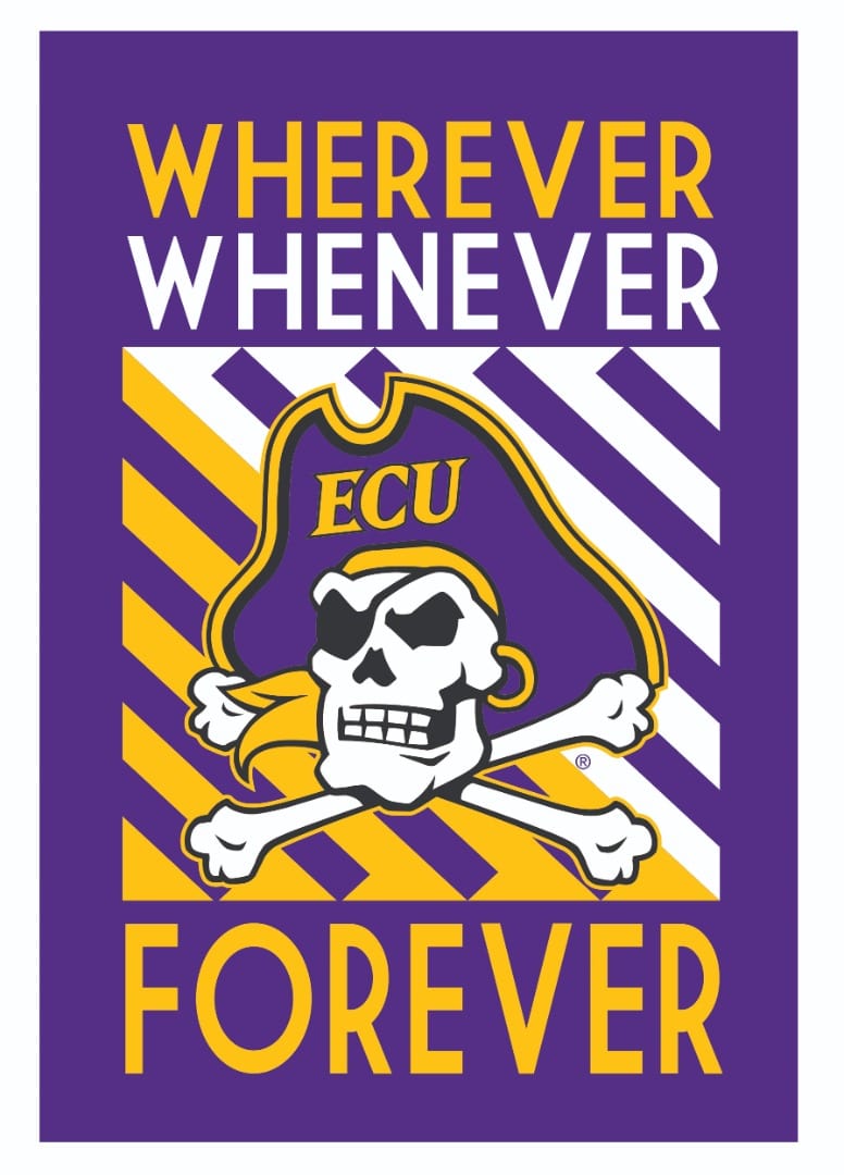 East Carolina Garden Flag 2 Sided Wherever Whenever Forever heartlandflags