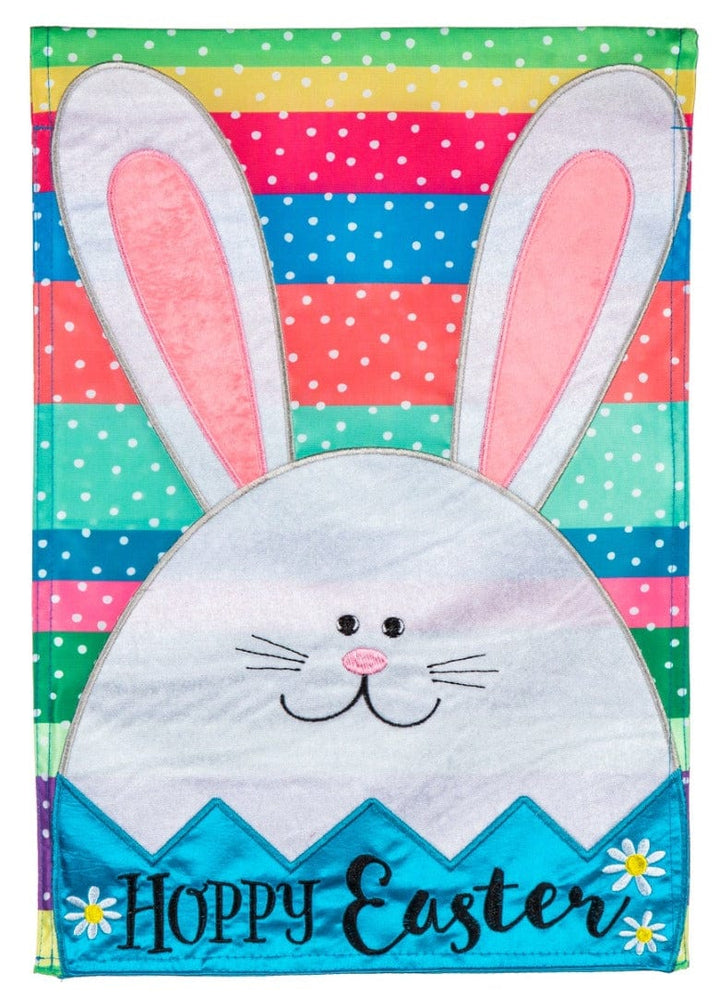 Easter Egg Bunny Garden Flag 2 Sided Applique heartlandflags