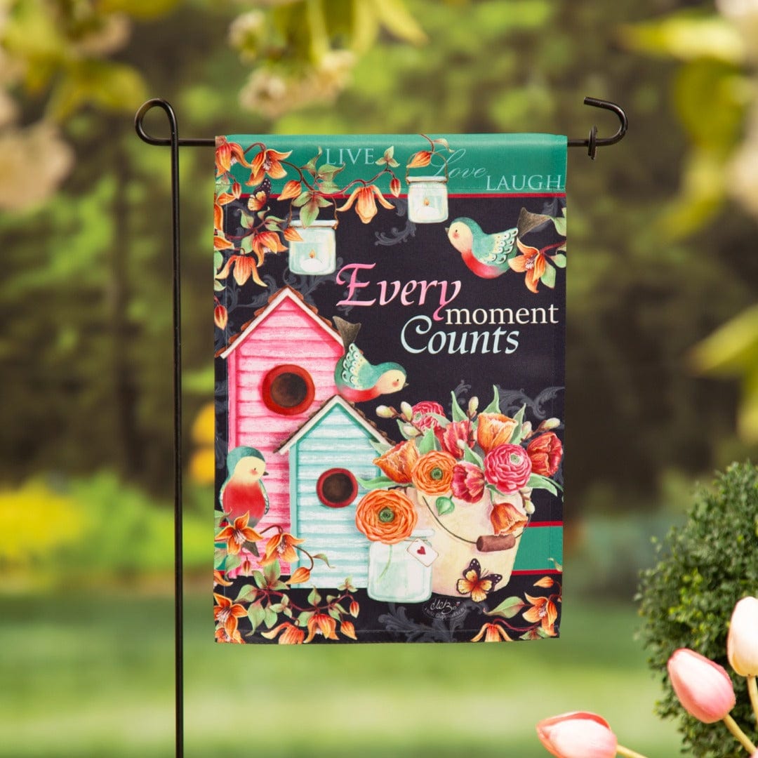 Every Moment Counts Inspirational Garden Flag 2 Sided heartlandflags