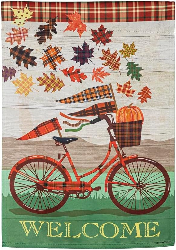 Fall Bicycle Garden Flag 2 Sided heartlandflags