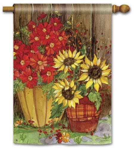 Fall Flowers Flag 2 Sided House Banner heartlandflags