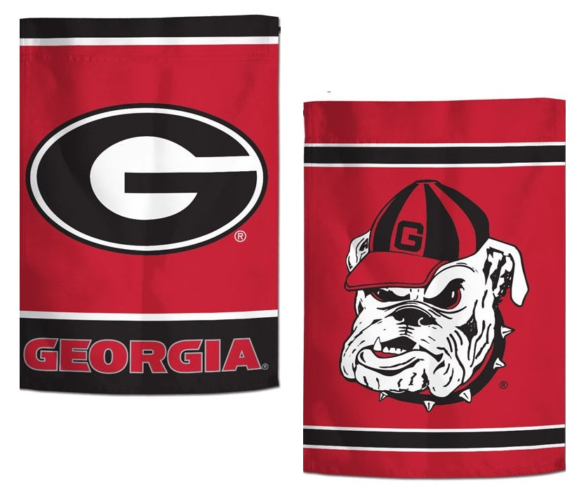 Georgia Bulldogs Garden Flag 2 Sided Double Logo heartlandflags