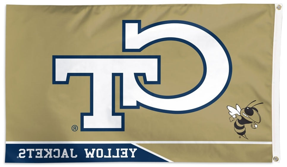 Georgia Tech Flag 3x5 Logo Yellow Jackets heartlandflags